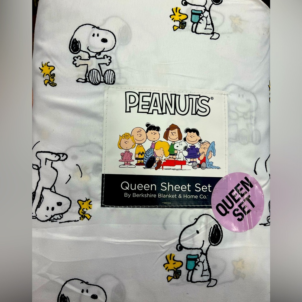 NWT Snoopy Queen Sheet Set